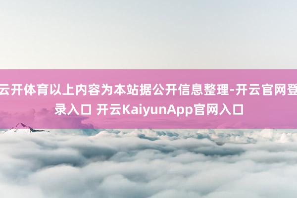 云开体育以上内容为本站据公开信息整理-开云官网登录入口 开云KaiyunApp官网入口