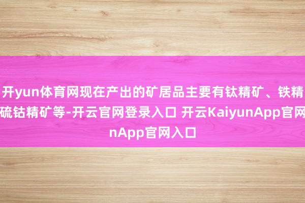 开yun体育网现在产出的矿居品主要有钛精矿、铁精矿、硫钴精矿等-开云官网登录入口 开云KaiyunApp官网入口