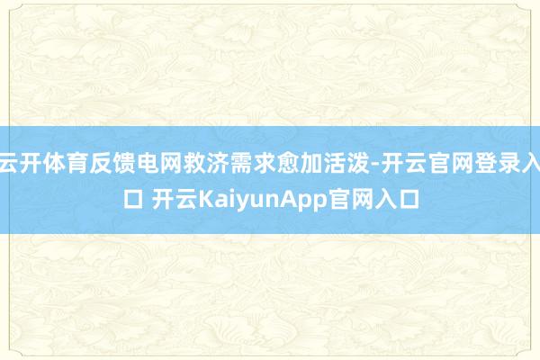 云开体育反馈电网救济需求愈加活泼-开云官网登录入口 开云KaiyunApp官网入口