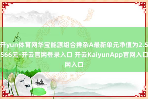 开yun体育网华宝能源组合搀杂A最新单元净值为2.5566元-开云官网登录入口 开云KaiyunApp官网入口