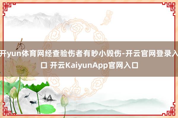 开yun体育网经查验伤者有眇小毁伤-开云官网登录入口 开云KaiyunApp官网入口