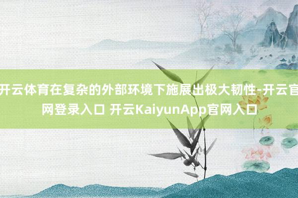 开云体育在复杂的外部环境下施展出极大韧性-开云官网登录入口 开云KaiyunApp官网入口