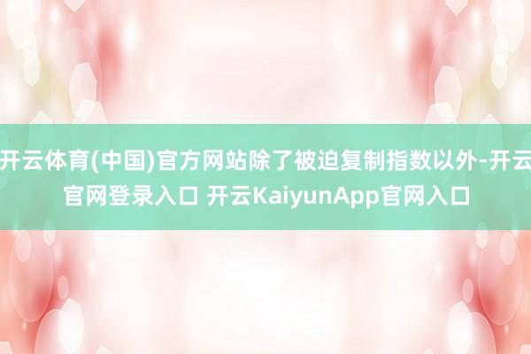 开云体育(中国)官方网站除了被迫复制指数以外-开云官网登录入口 开云KaiyunApp官网入口