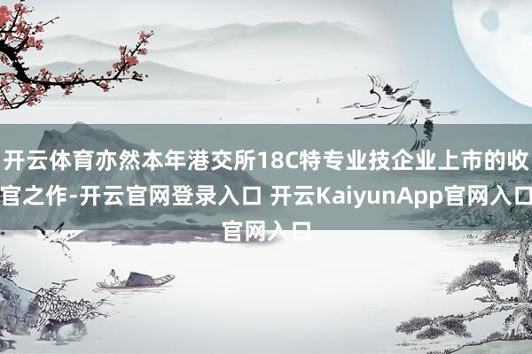 开云体育亦然本年港交所18C特专业技企业上市的收官之作-开云官网登录入口 开云KaiyunApp官网入口